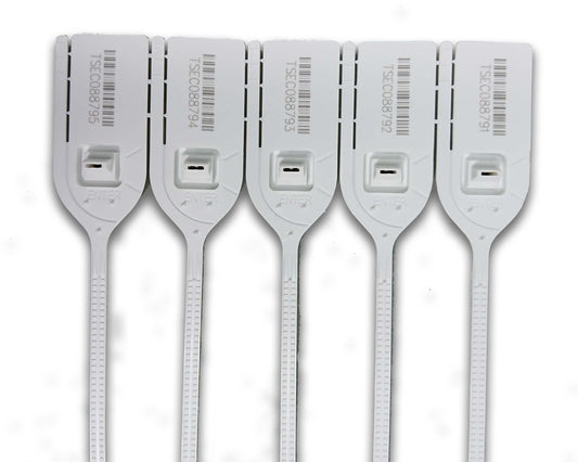 Transport Plastic Seal - White - 370mm (Pack of 500 seals). Over-run Stock on Special - Limited Availability - Security4Transit