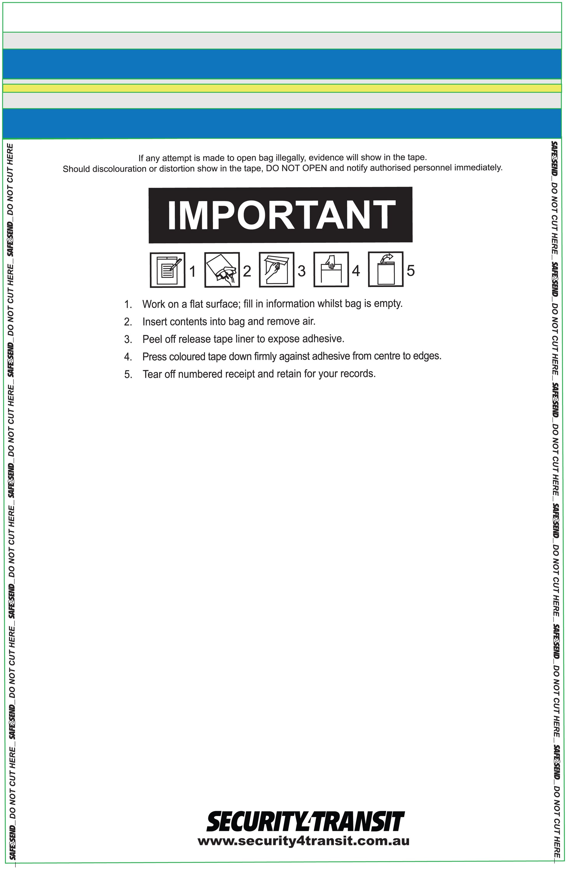 Tamper Evident Single Use Bag (clear) (500) - Security4Transit